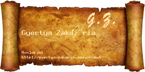 Gyertya Zakária névjegykártya
